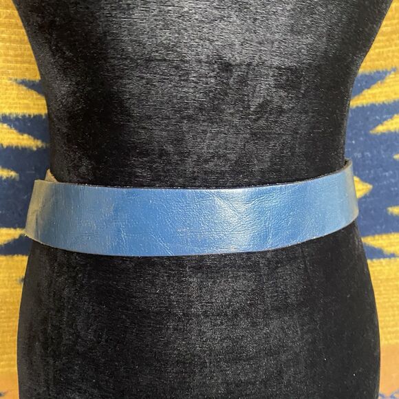 Vintage 70’s Dodge Van Brass Buckled Blue Smitty’s Leather Belt. Van Life. - Picture 3 of 14